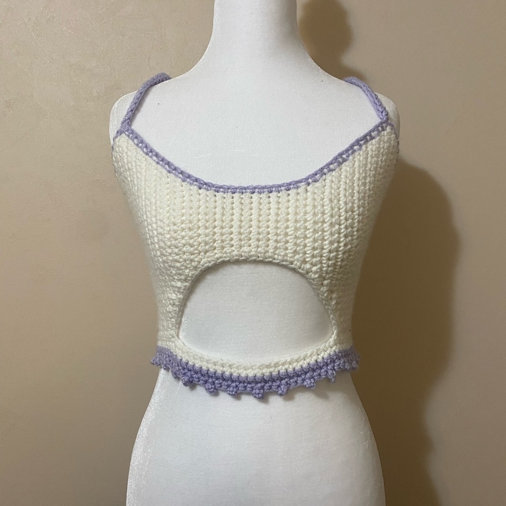Handmade Crocheted crop top camisole size XS Small